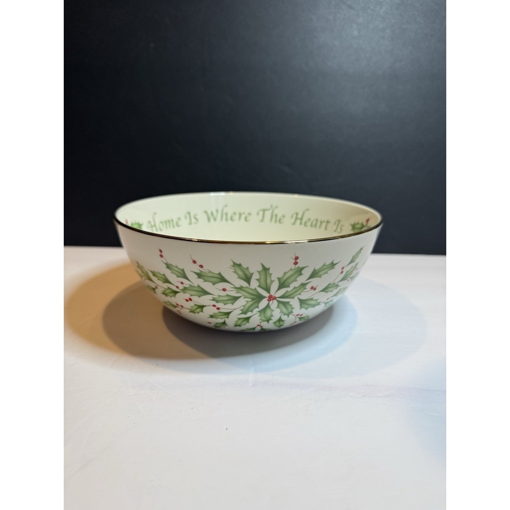 Lenox Holiday Dimension Sentiment Bowl Home is Where the Heart Is 7in 804150